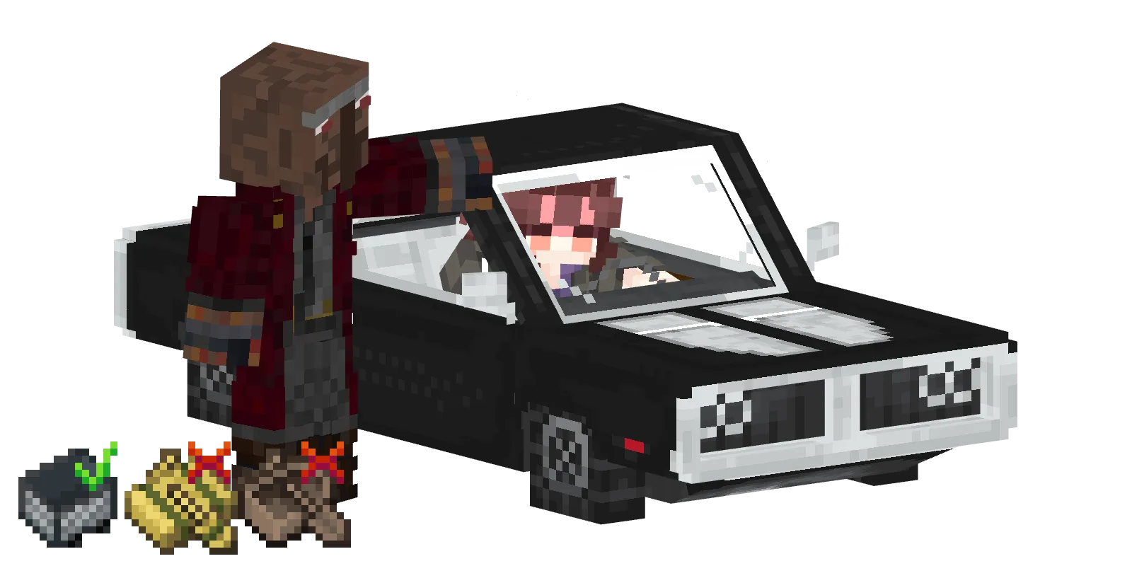 Додж чарджер черный, dodje charger black vehicle — предмет ресурспака minecraft специально для сервера foxward