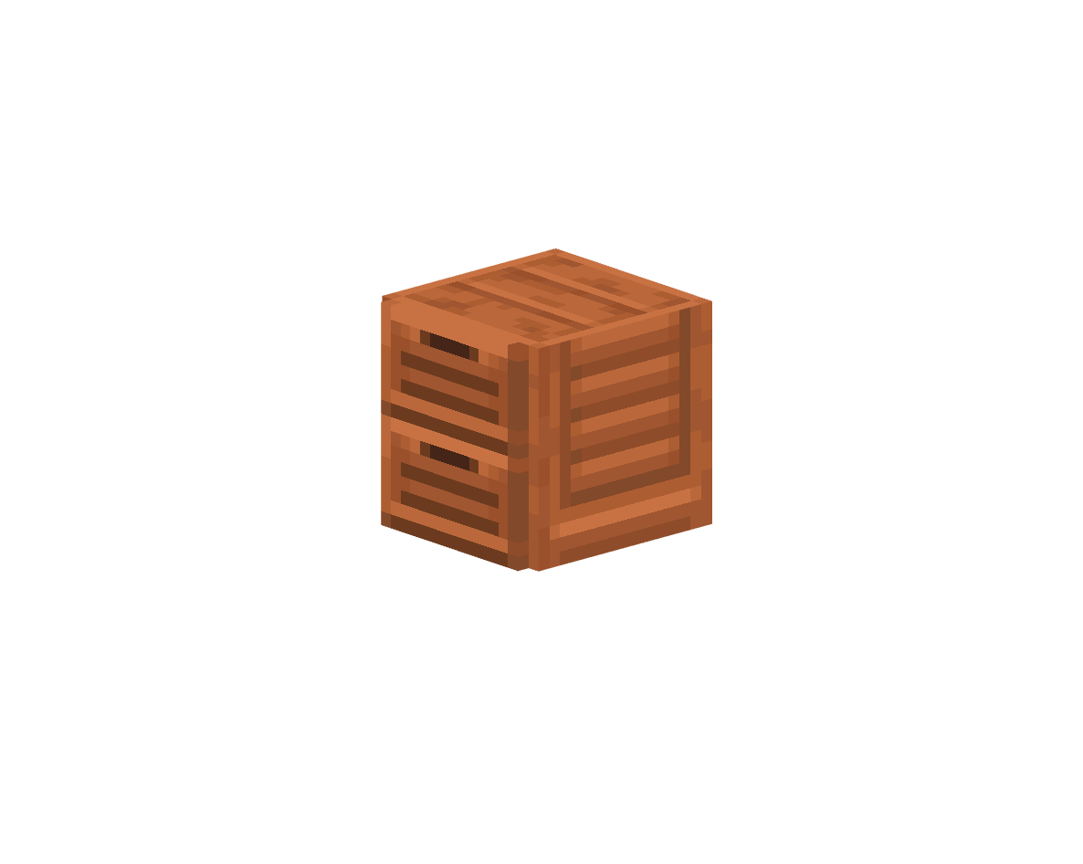 акациевый шкаф с 2 ящиками — предмет ресурспака minecraft специально для сервера foxward