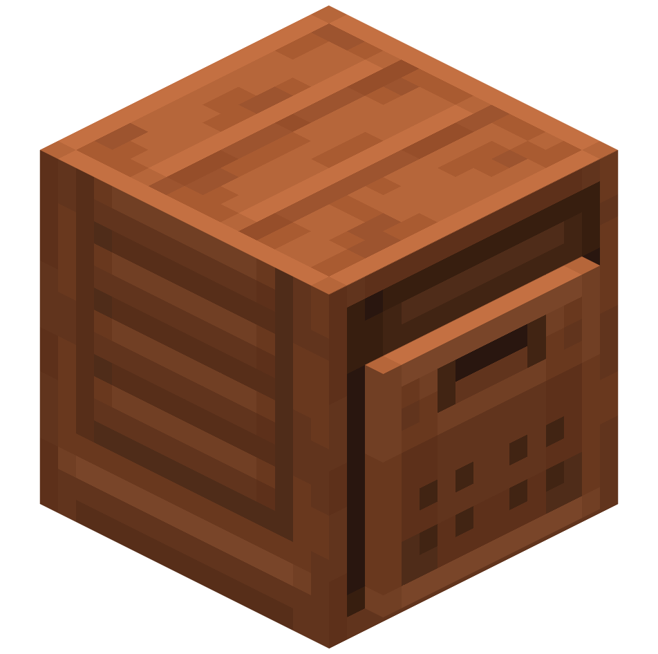 акациевый шкаф с коробкой, acacia box cabinet — предмет ресурспака minecraft специально для сервера foxward