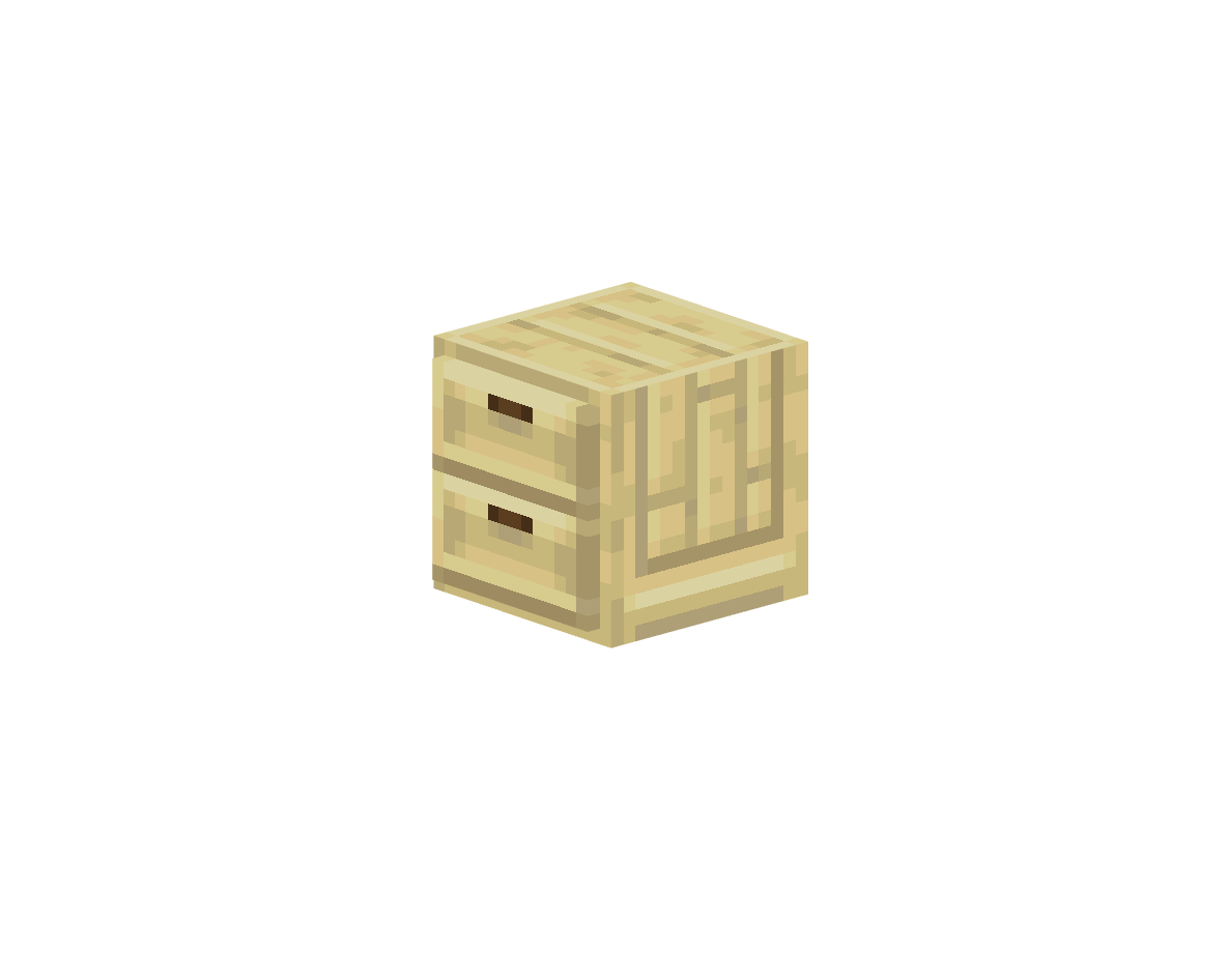 березовый шкаф с 2 ящиками — предмет ресурспака minecraft специально для сервера foxward