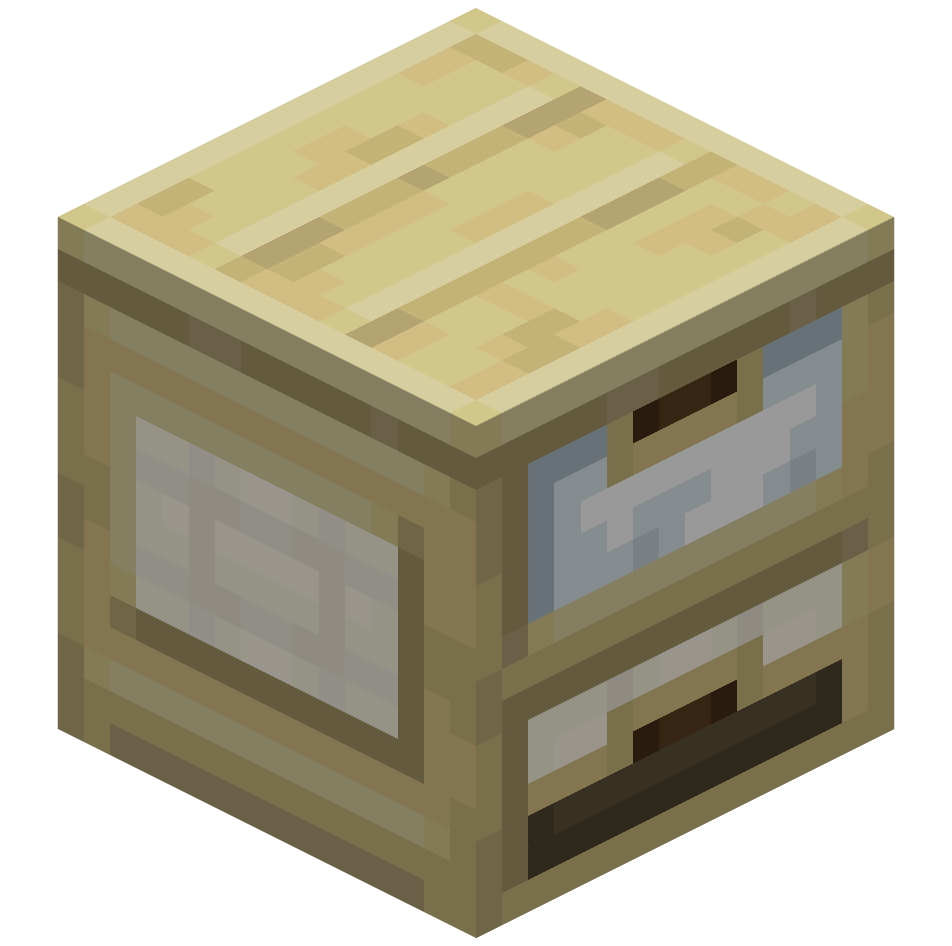 верхний березовый шкаф с 2 ящиками, birch 2 drawers cabinet top — предмет ресурспака minecraft специально для сервера foxward