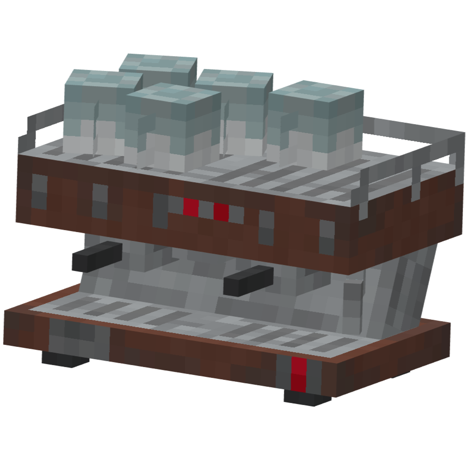 коричневая кофе машина, brown espressomachine — предмет ресурспака minecraft специально для сервера foxward