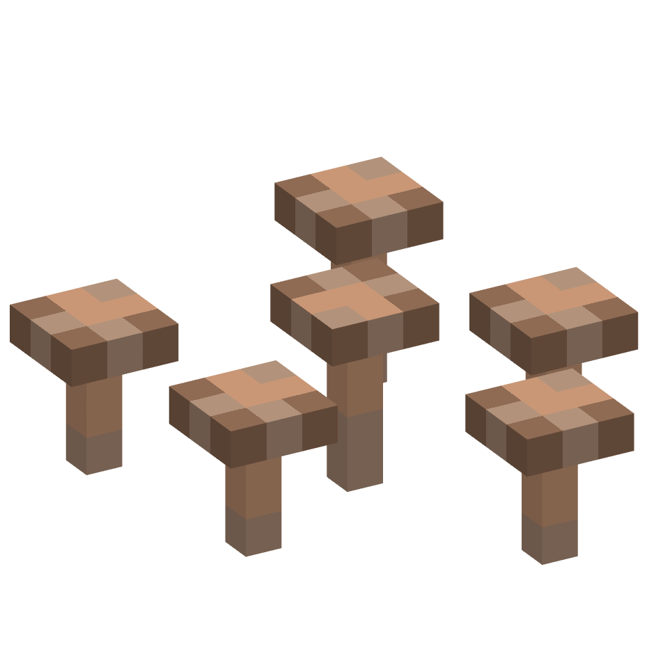 коричневые грибы, brown mushrooms — предмет ресурспака minecraft специально для сервера foxward