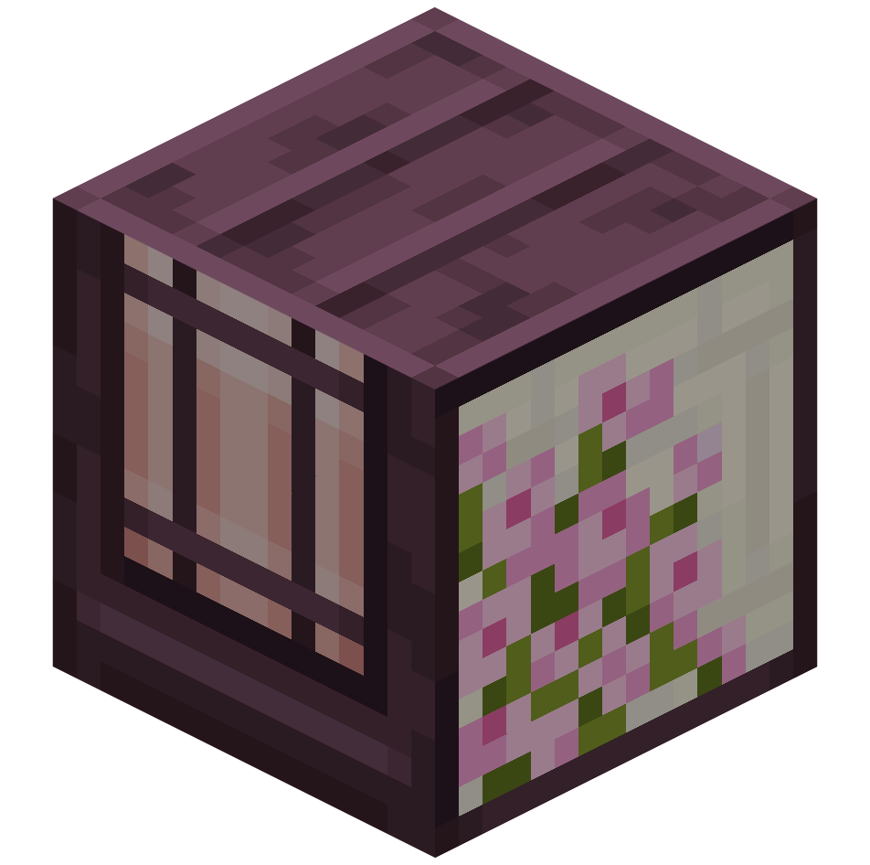 шкаф седзи из вишневого дерева с росписью, cherry painting shoji cabinet — предмет ресурспака minecraft специально для сервера foxward