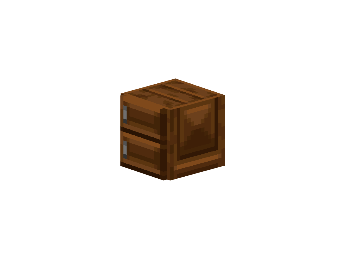 шкаф из темного дуба с 2 ящиками — предмет ресурспака minecraft специально для сервера foxward
