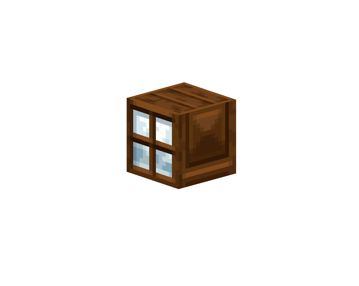 шкаф из темного дуба с зеркалом — предмет ресурспака minecraft специально для сервера foxward