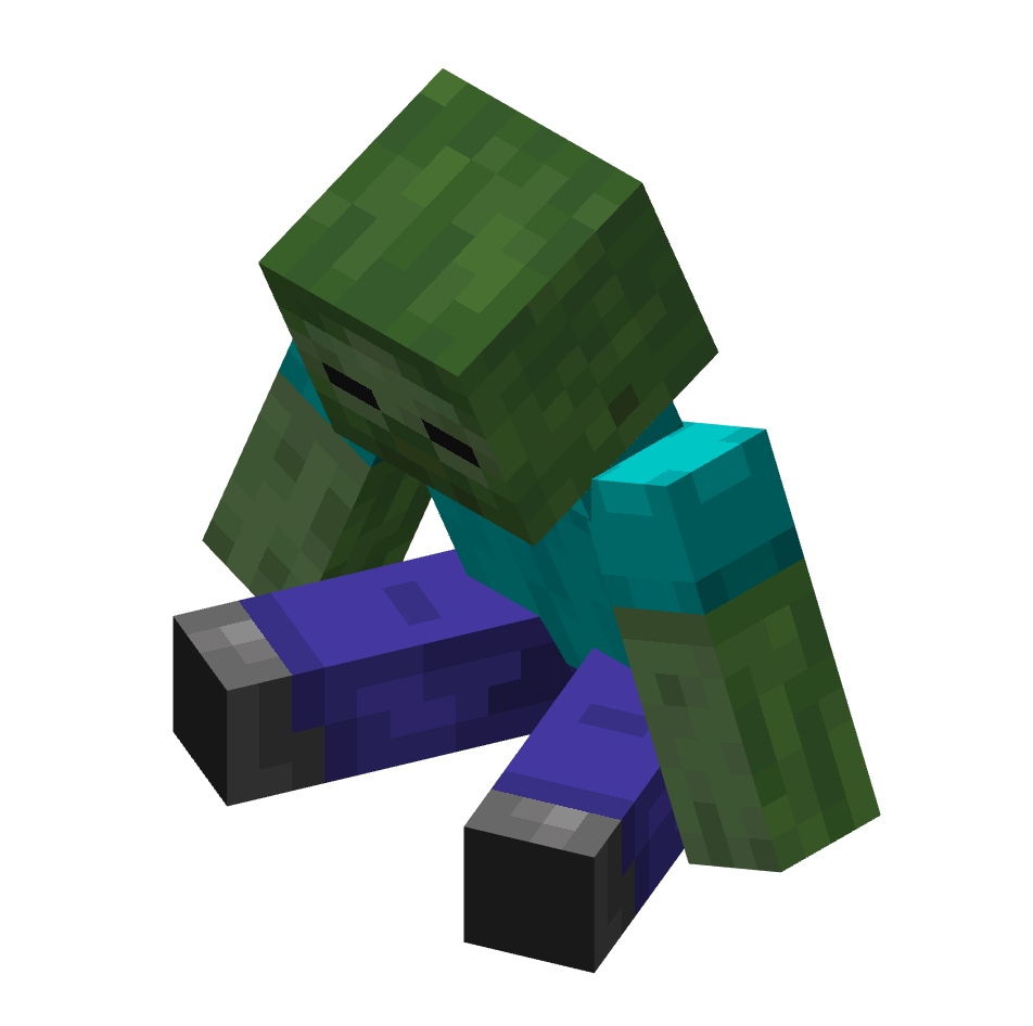 мертвый зомби, dead zombie — предмет ресурспака minecraft специально для сервера foxward