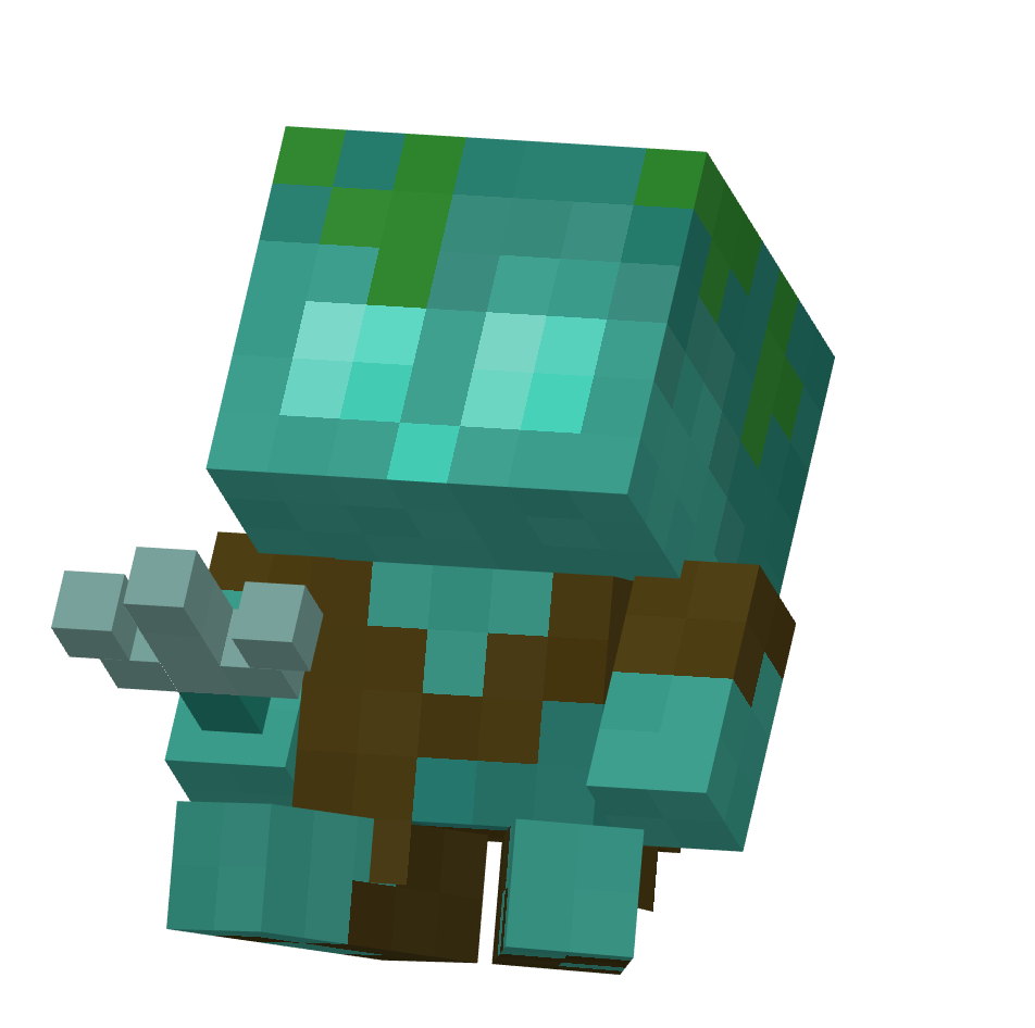 игрушка утопленник, drowned toy — предмет ресурспака minecraft специально для сервера foxward