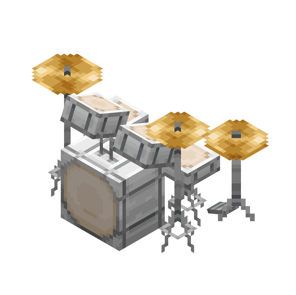 ударная установка, drum set — предмет ресурспака minecraft специально для сервера foxward