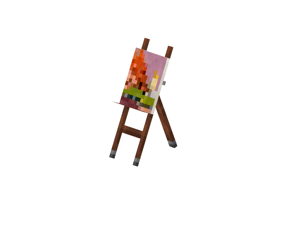 мольберт с рисунком — предмет ресурспака minecraft специально для сервера foxward