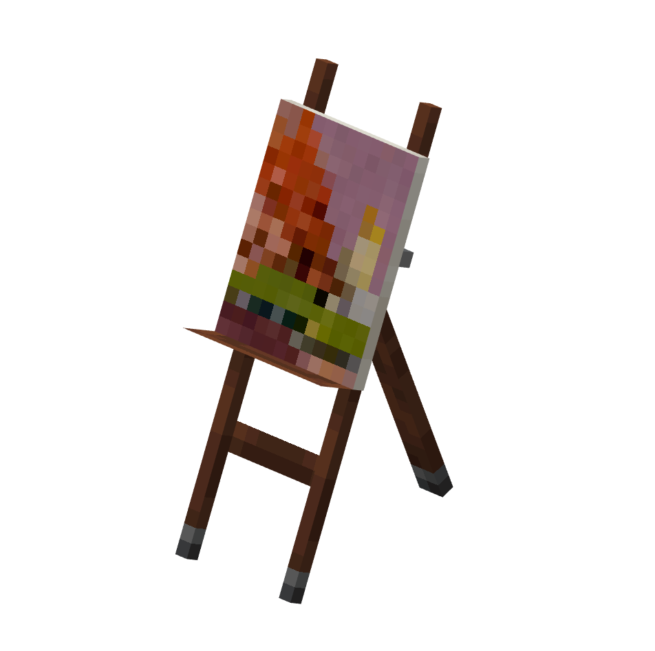 мольберт с рисунком, easel with painting — предмет ресурспака minecraft специально для сервера foxward