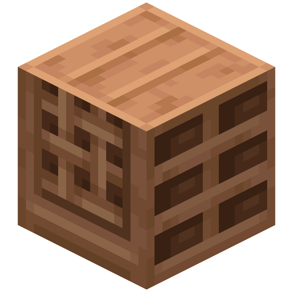 шкаф из тропического дерева с 6 полками, jungle 6 shelfs cabinet — предмет ресурспака minecraft специально для сервера foxward