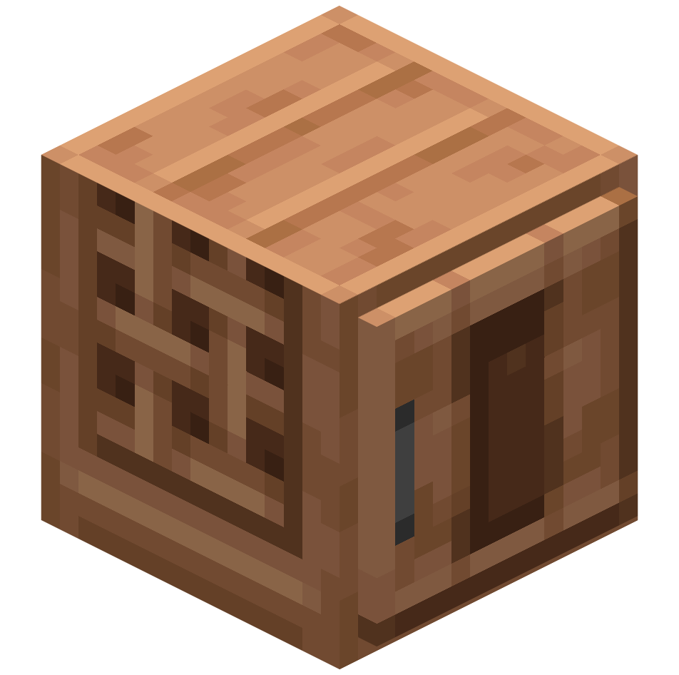 шкаф из тропического дерева с ящиком, jungle drawer cabinet — предмет ресурспака minecraft специально для сервера foxward