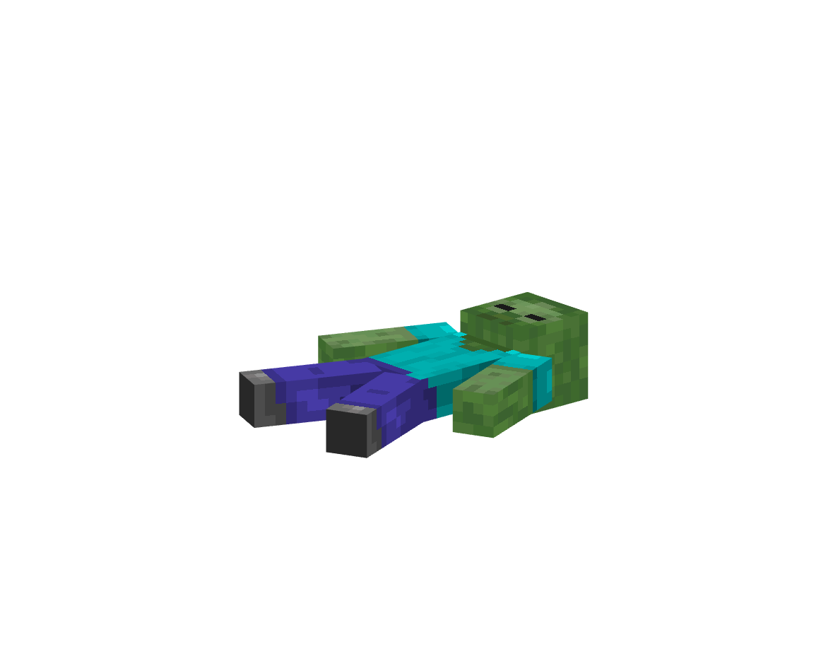 лежащий мертвый зомби — предмет ресурспака minecraft специально для сервера foxward