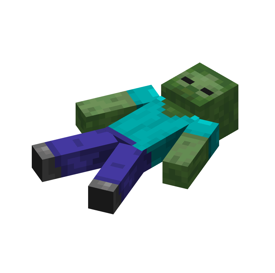 лежащий мертвый зомби, lying dead zombie — предмет ресурспака minecraft специально для сервера foxward