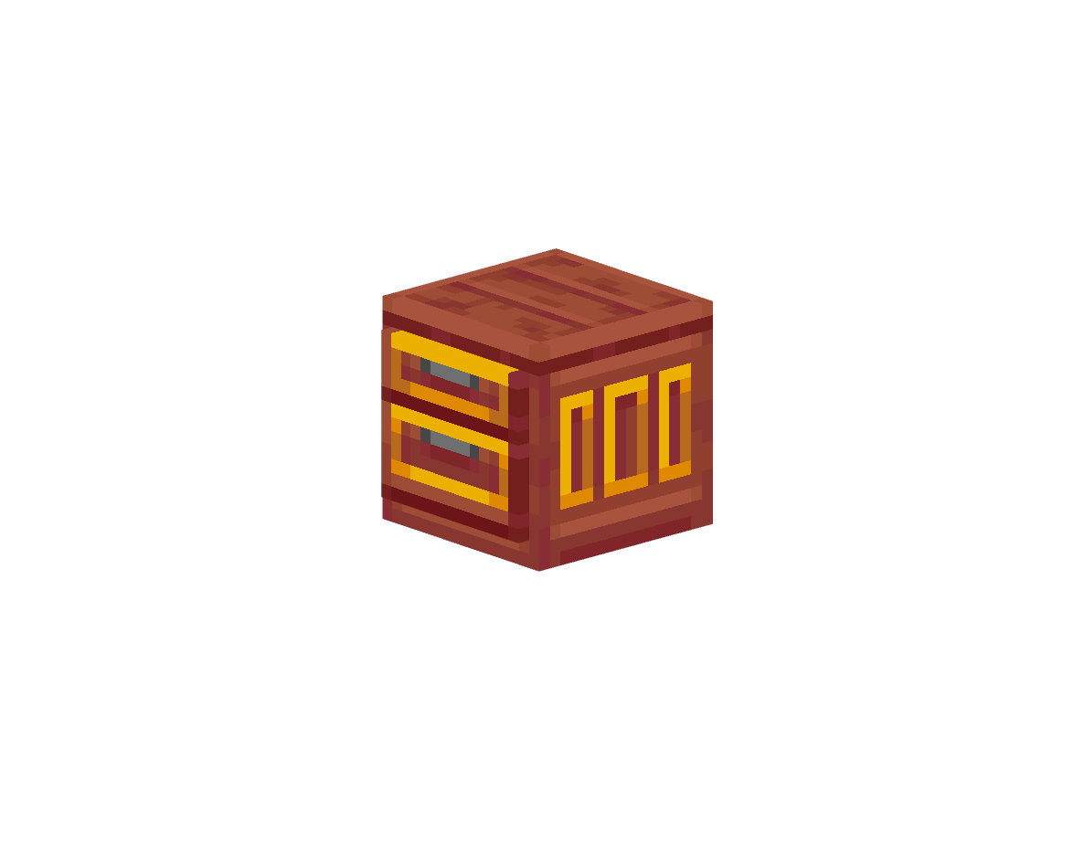 верхний шкаф из мангрового дерева с 2 ящиками — предмет ресурспака minecraft специально для сервера foxward