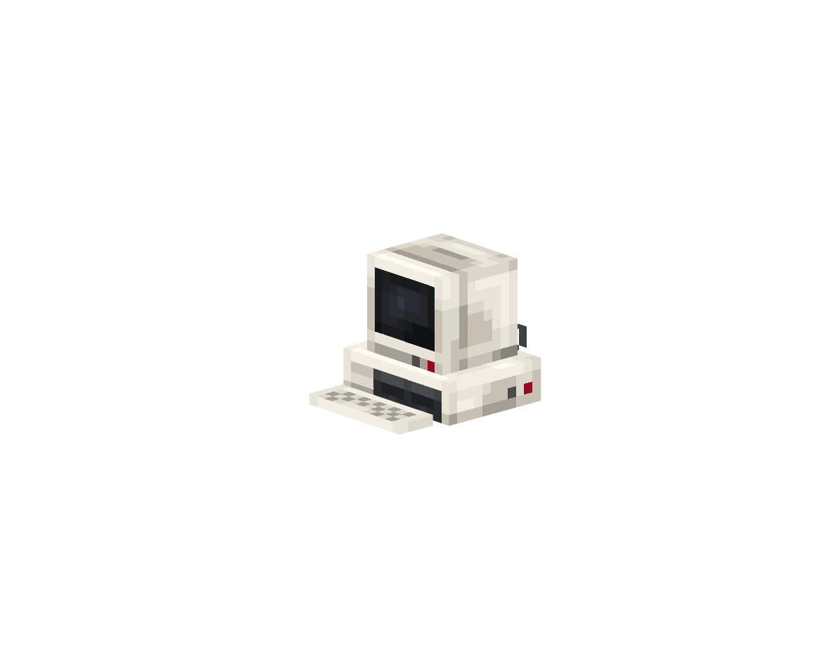 старый монитор с клавиатурой — предмет ресурспака minecraft специально для сервера foxward
