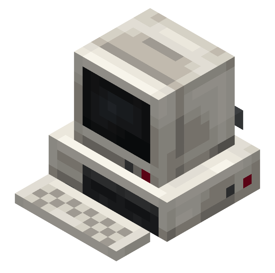 старый монитор с клавиатурой, monitor old with keyboard — предмет ресурспака minecraft специально для сервера foxward