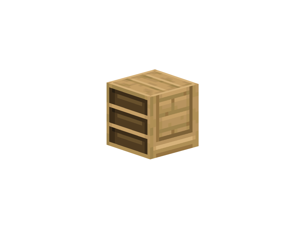 дубовый шкаф с 3 полками — предмет ресурспака minecraft специально для сервера foxward