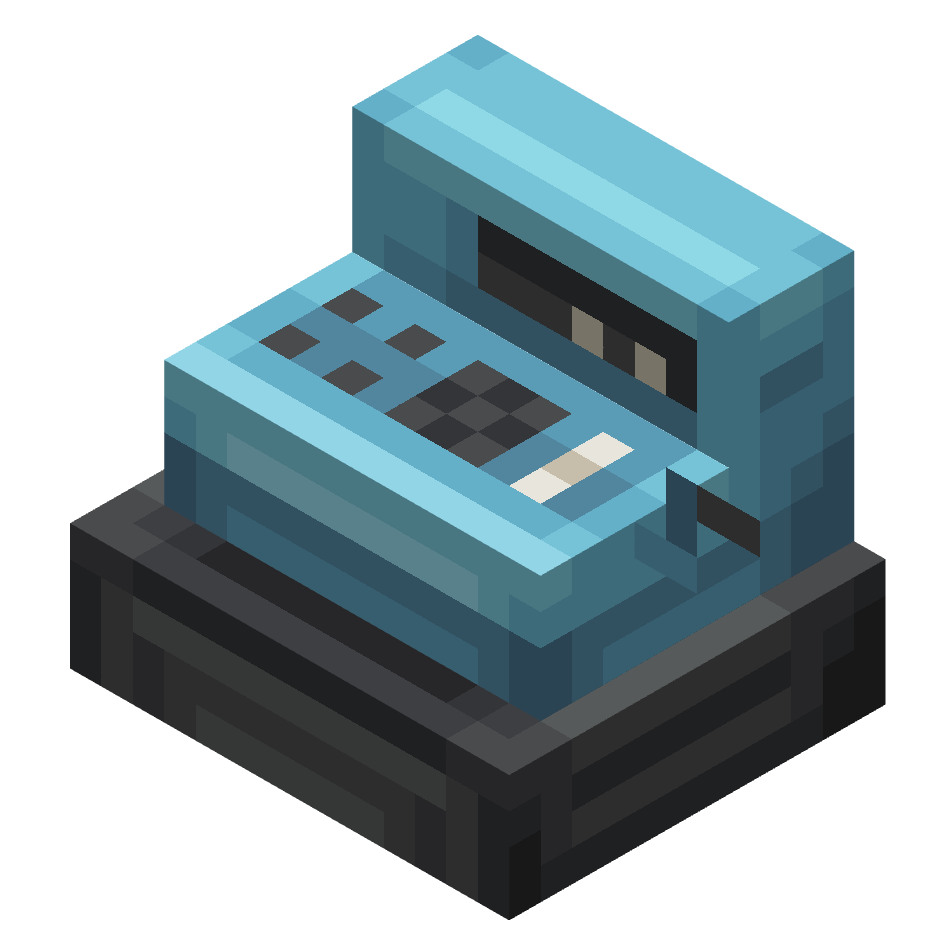 старый кассовый аппарат, old cash register — предмет ресурспака minecraft специально для сервера foxward