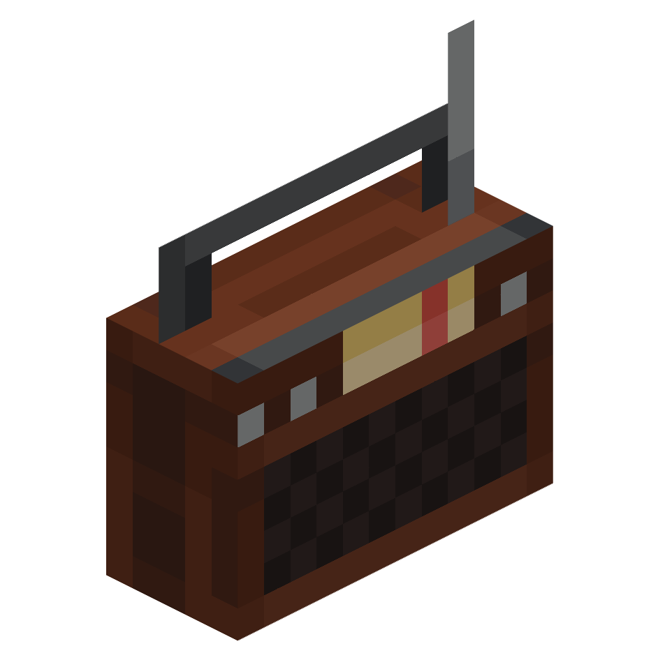 переносной радиоприемник, portable radio — предмет ресурспака minecraft специально для сервера foxward