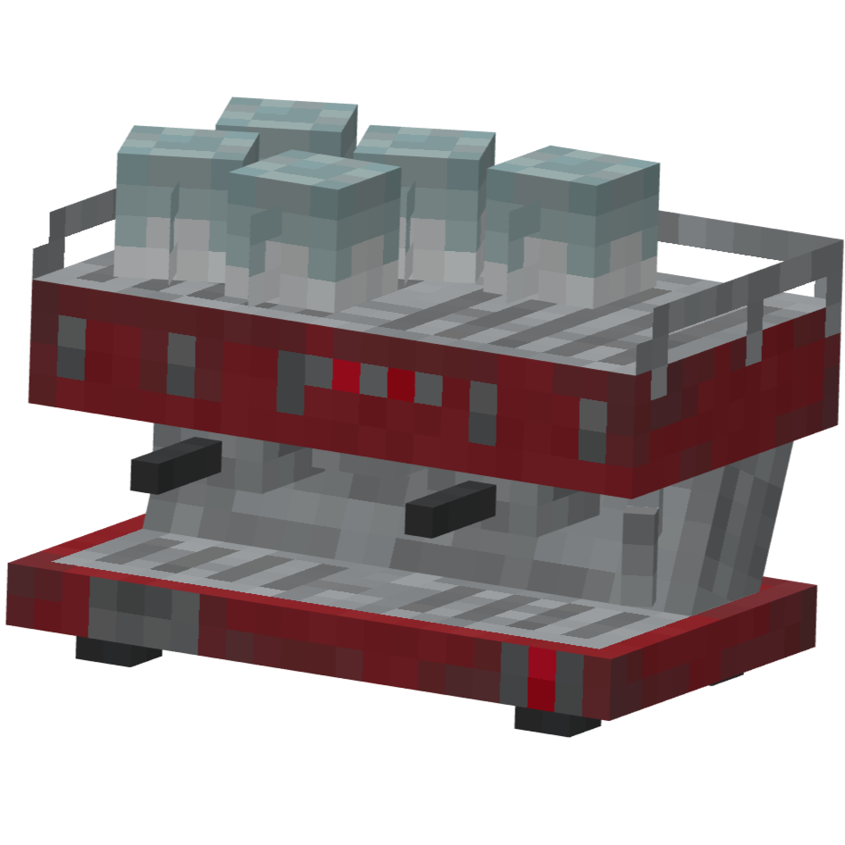 красная кофе машина, red espressomachine — предмет ресурспака minecraft специально для сервера foxward
