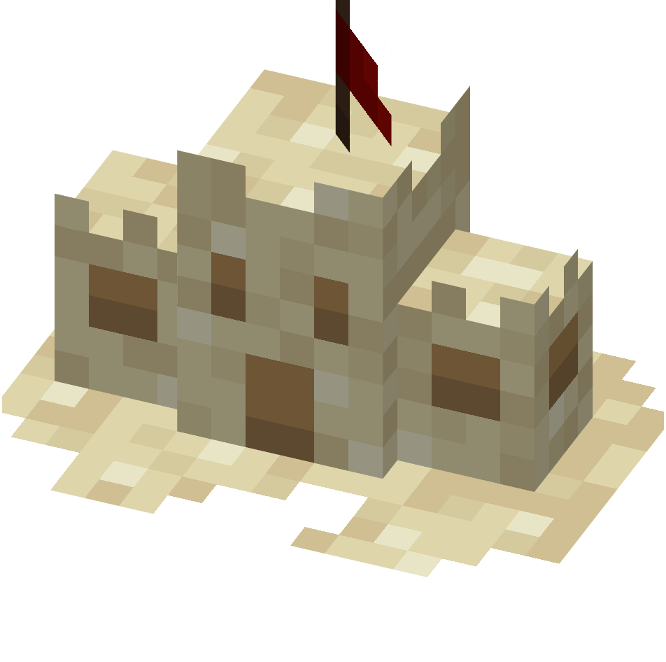 песочный замок, sandcastle — предмет ресурспака minecraft специально для сервера foxward