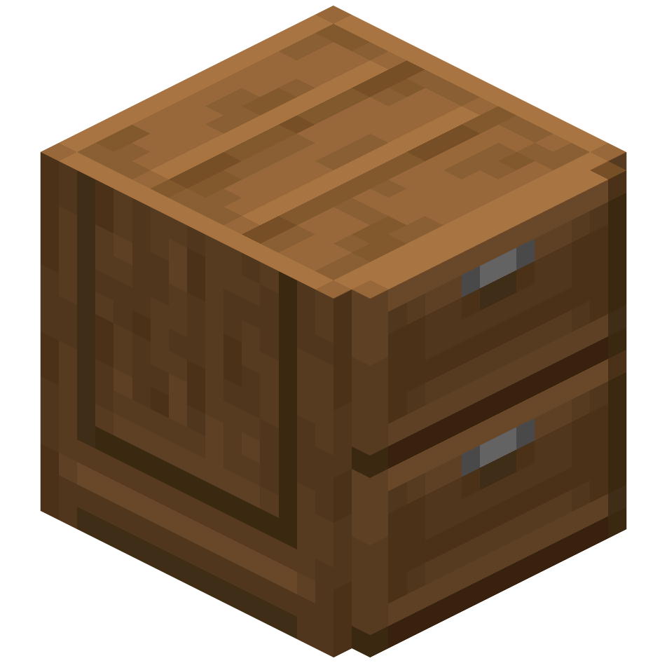 еловый шкаф с 2 ящиками, spruce 2 drawers cabinet — предмет ресурспака minecraft специально для сервера foxward
