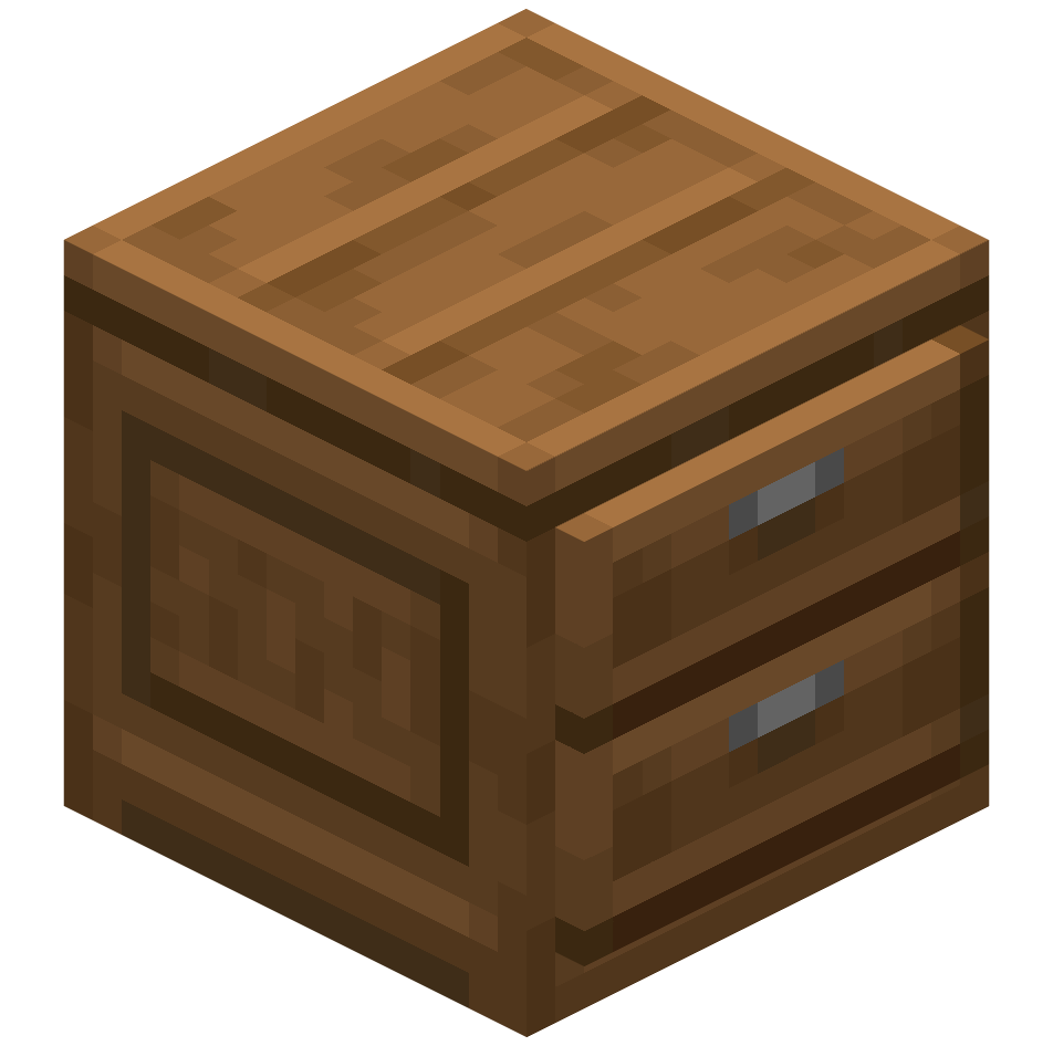 верхний еловый шкаф с 2 ящиками, spruce 2 drawers cabinet top — предмет ресурспака minecraft специально для сервера foxward