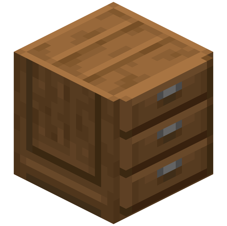 еловый шкаф с 3 ящиками, spruce 3 drawers cabinet — предмет ресурспака minecraft специально для сервера foxward