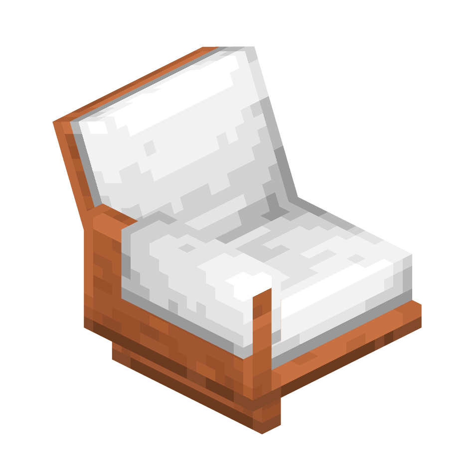 левый край дивана из акации, acacia_couch_left — предмет ресурспака minecraft специально для сервера foxward