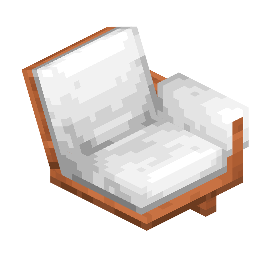 правый край дивана из акации, acacia_couch_right — предмет ресурспака minecraft специально для сервера foxward