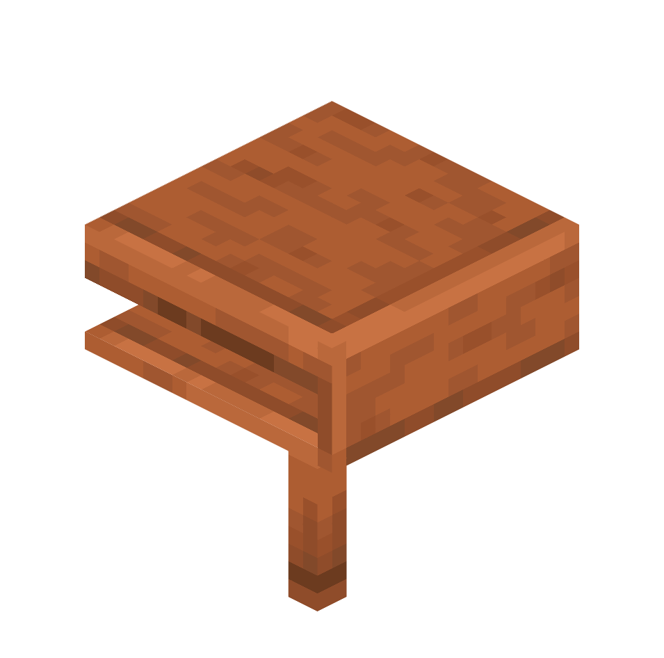угол стола из акации, acacia_table_corner — предмет ресурспака minecraft специально для сервера foxward