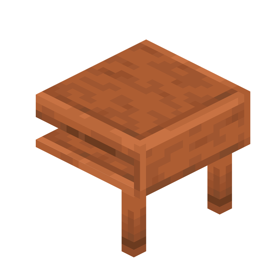 левый край стола из акации, acacia_table_left — предмет ресурспака minecraft специально для сервера foxward