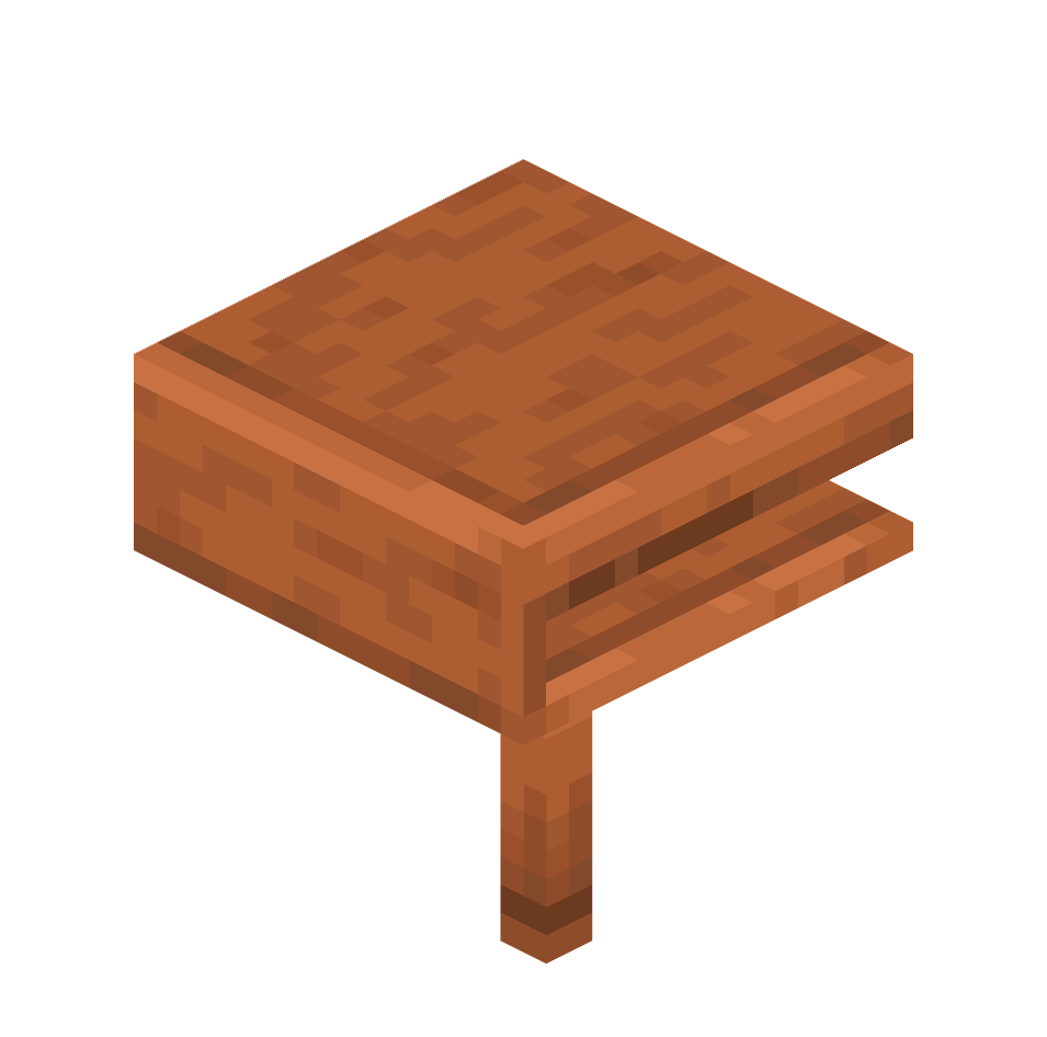перевернутый угол стола из акации, inverted_acacia_table_corner — предмет ресурспака minecraft специально для сервера foxward