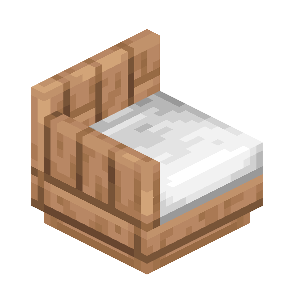 левый край дивана из тропического дерева, jungle_couch_left — предмет ресурспака minecraft специально для сервера foxward