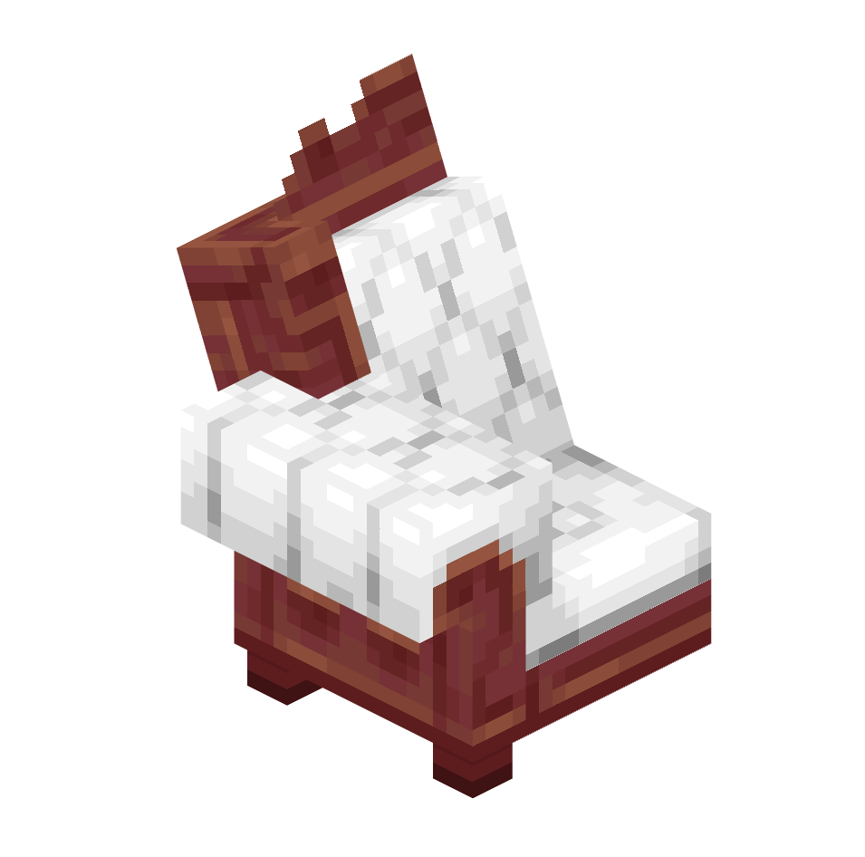 левый край дивана из мангрового дерева, mangrove_couch_left — предмет ресурспака minecraft специально для сервера foxward