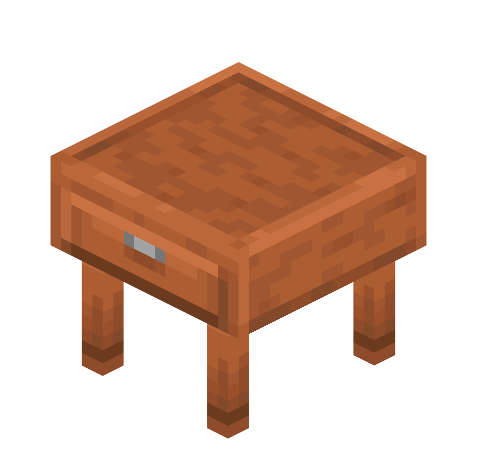 маленький стол из акации, small_acacia_table — предмет ресурспака minecraft специально для сервера foxward