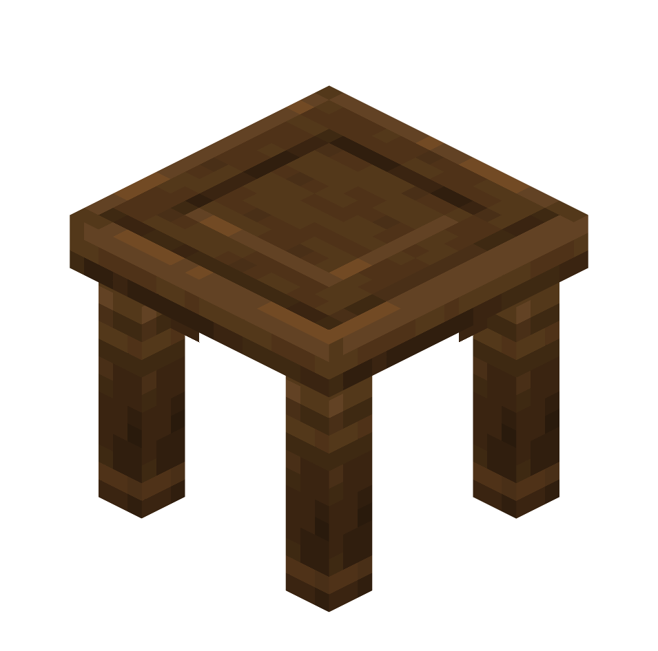 маленький стол из темного дуба, small_dark_oak_table — предмет ресурспака minecraft специально для сервера foxward