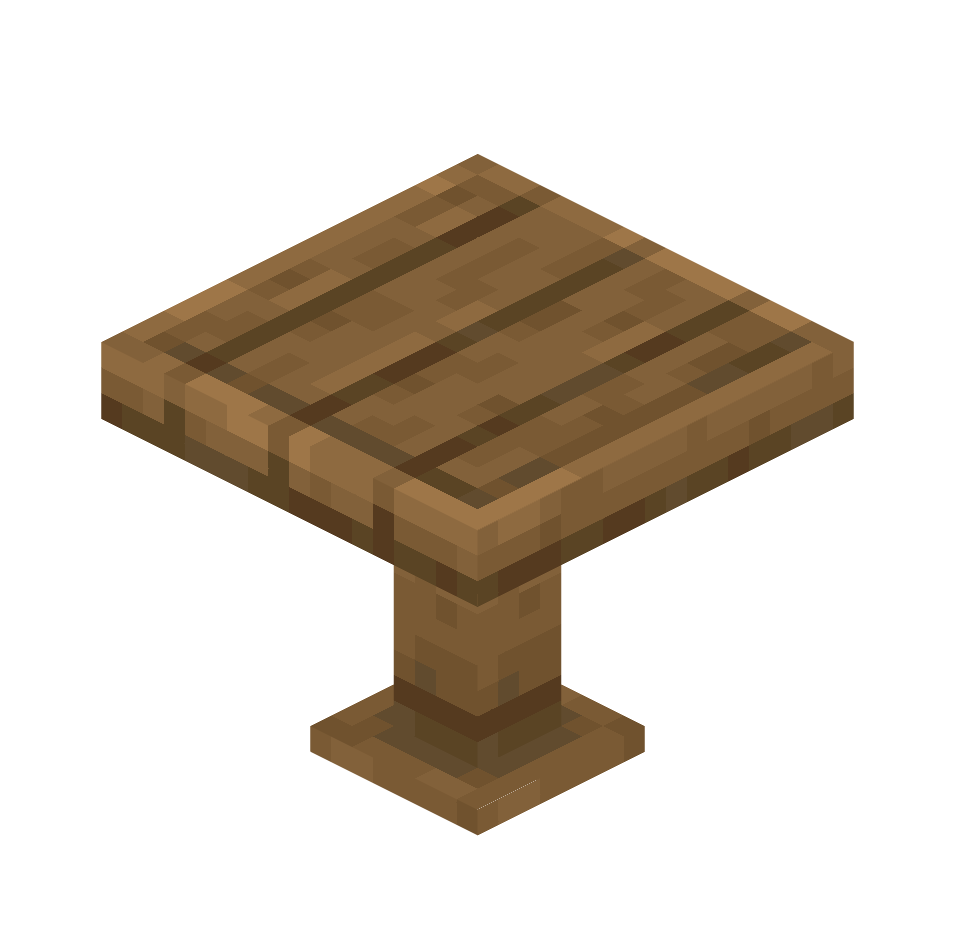 маленький еловый стол, small_spruce_table — предмет ресурспака minecraft специально для сервера foxward