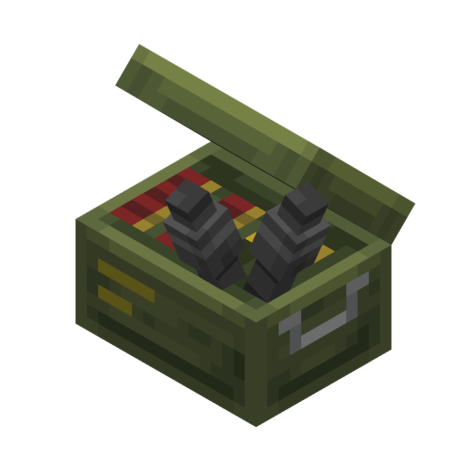 открытая коробка с боеприпасами, ammo box left hand — предмет ресурспака minecraft специально для сервера foxward