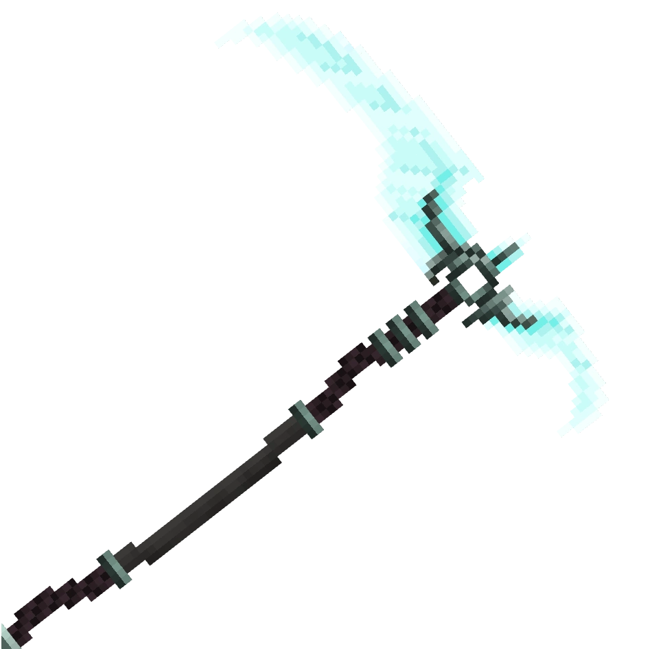 ледяная коса, frostscythe — предмет ресурспака minecraft специально для сервера foxward